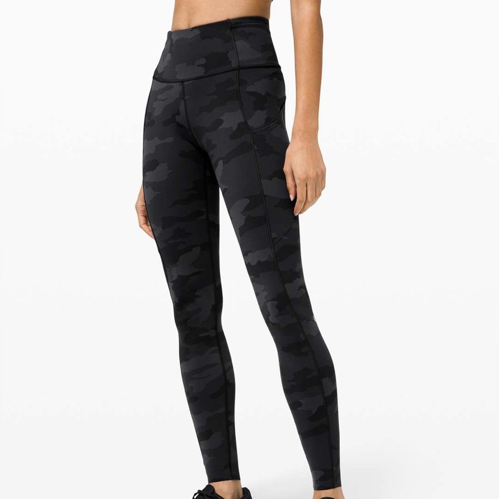 Lululemon Fast and Free Tight 25" *Non-Reflective Heritage 365 Camo Deep Coal
